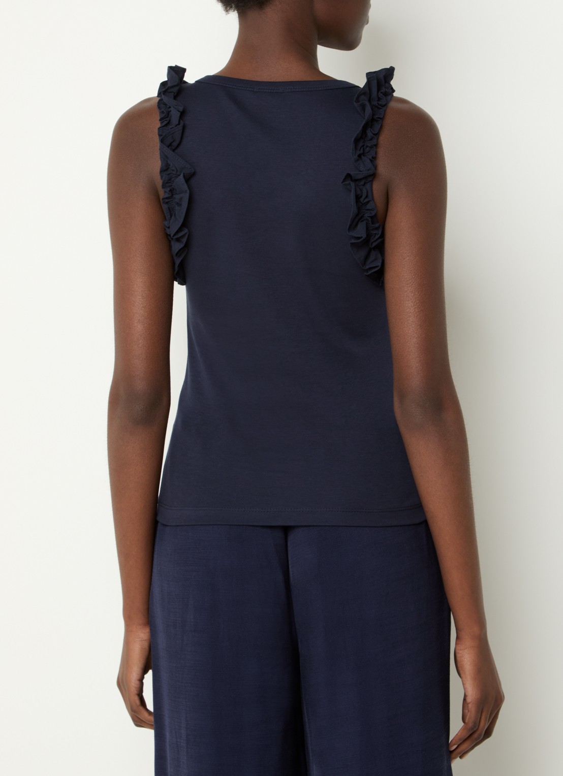Claudie Pierlot Tanktop met ruches - achterkant 2 donkerblauw