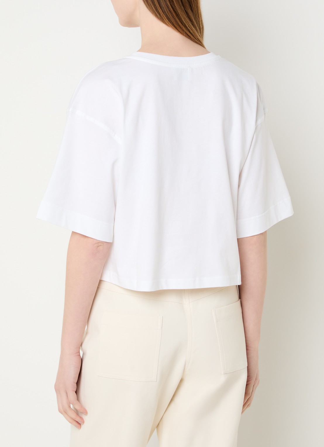 Claudie Pierlot Tonia T-shirt met logo - achterkant 2 gebroken wit