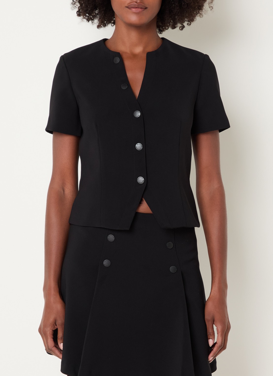 Claudie Pierlot Top met ronde hals - detail 4 zwart