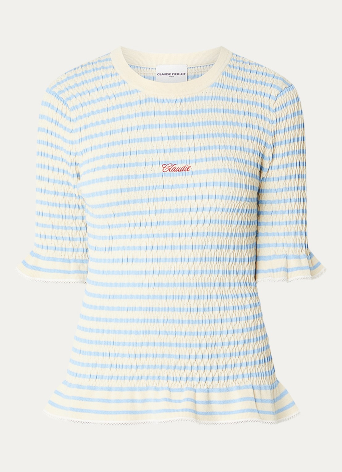 Claudie Pierlot Top met streepprint - voorkant blauw