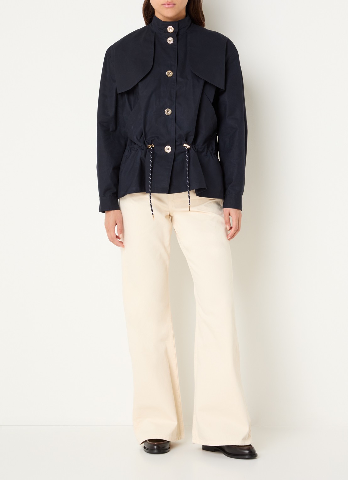 Claudie Pierlot Trenchcoat met steekzakken - voorkant 4 indigo