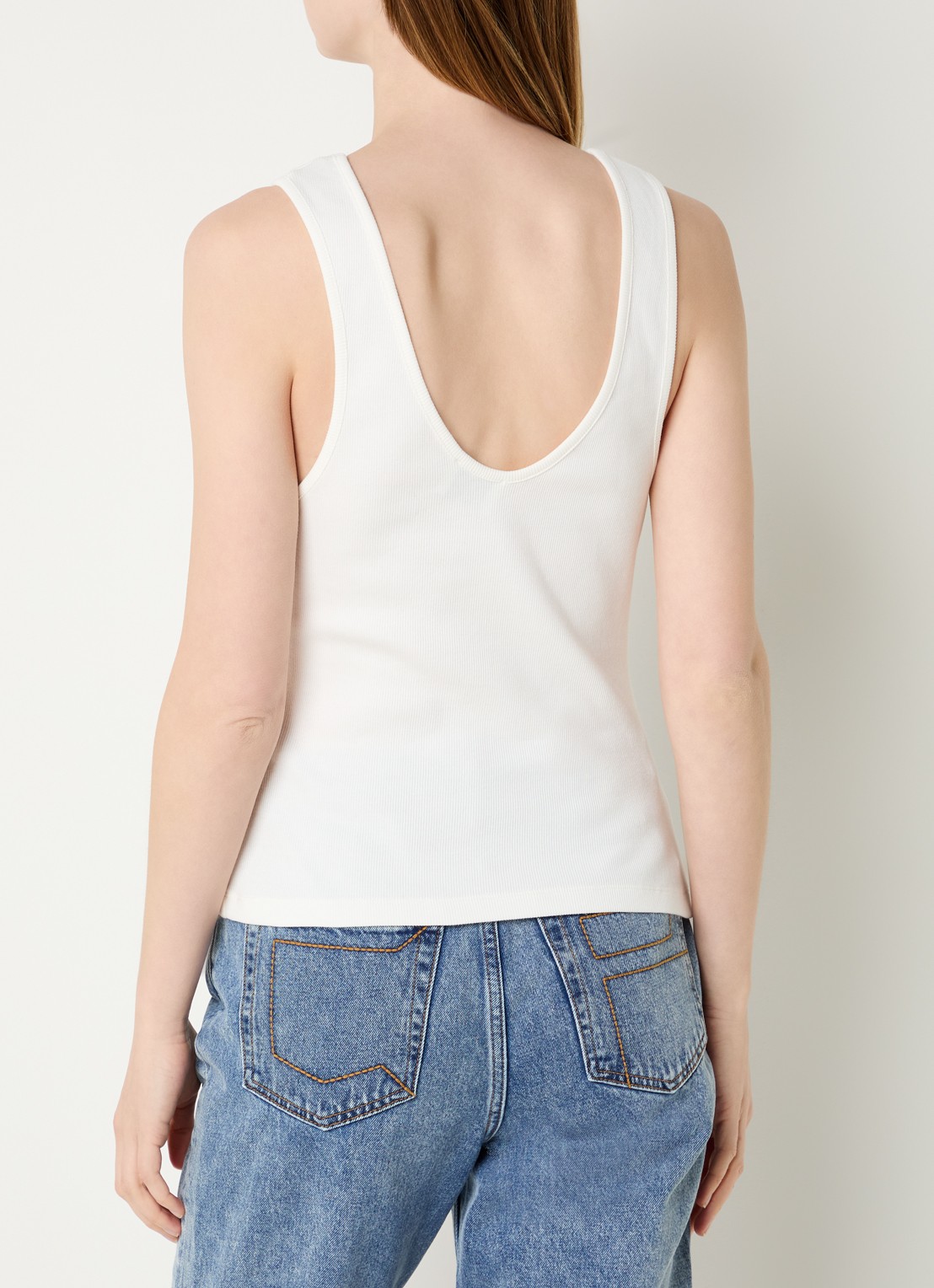 Claudie Pierlot Tuliana tanktop met logoborduring - achterkant 3 ivoor