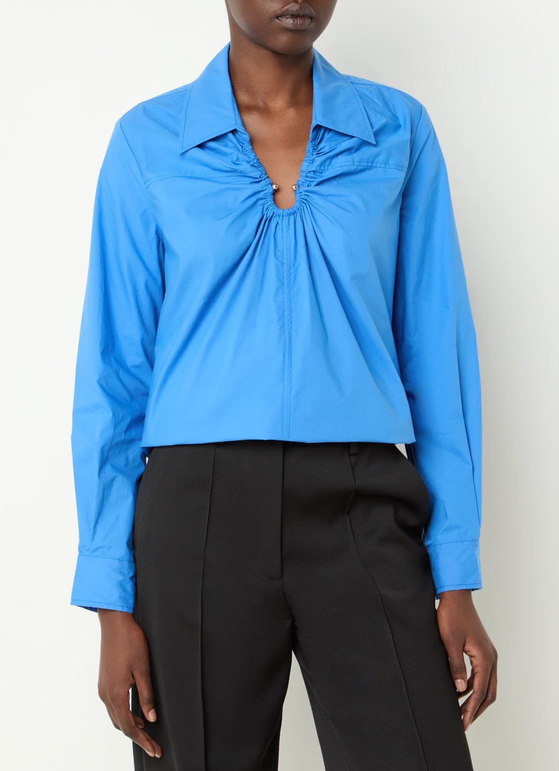 Claudie Pierlot Tuniek met kraag - detail 4 blauw