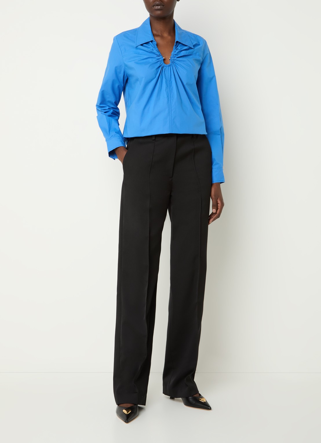 Claudie Pierlot Tuniek met kraag - voorkant 3 blauw