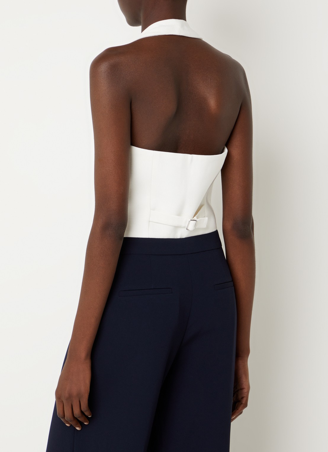 Claudie Pierlot Valmy crop top  - detail gebroken wit