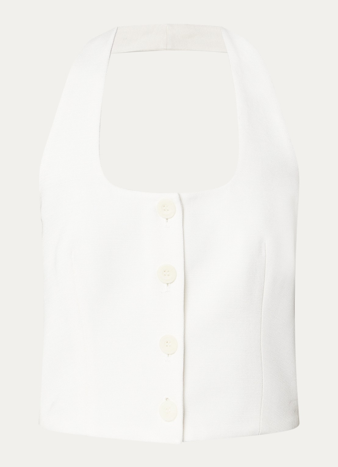 Claudie Pierlot Valmy crop top  - voorkant 3 gebroken wit