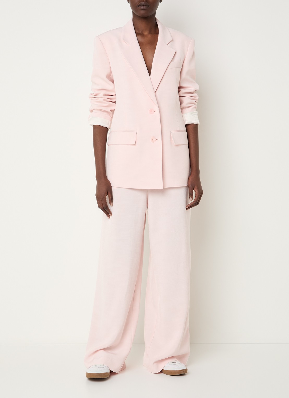 Claudie Pierlot Vayanabis blazer met klepzakken - voorkant 4 lichtroze
