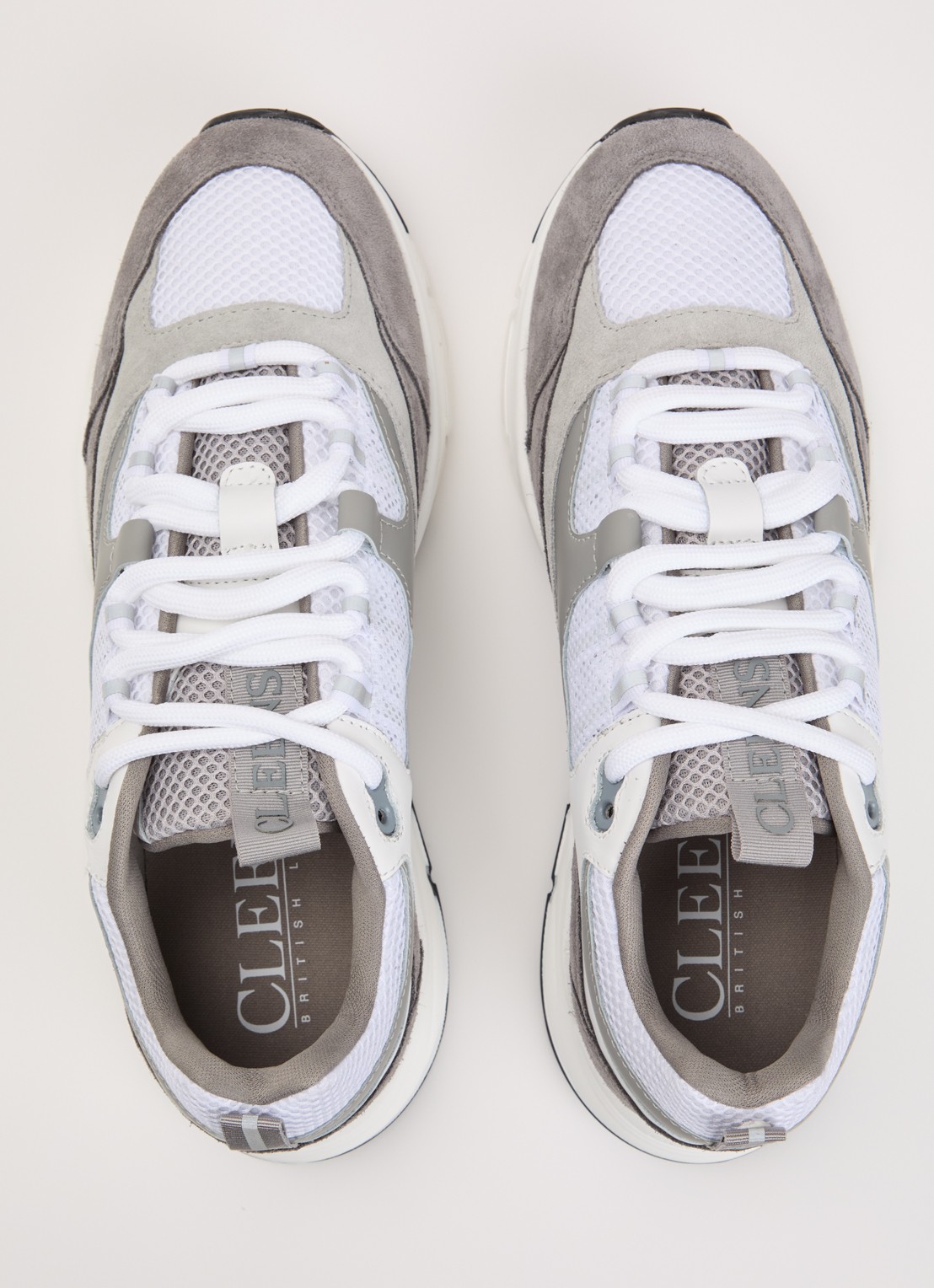 Cleens Aero Runner sneaker met suède details - detail 4 grijs