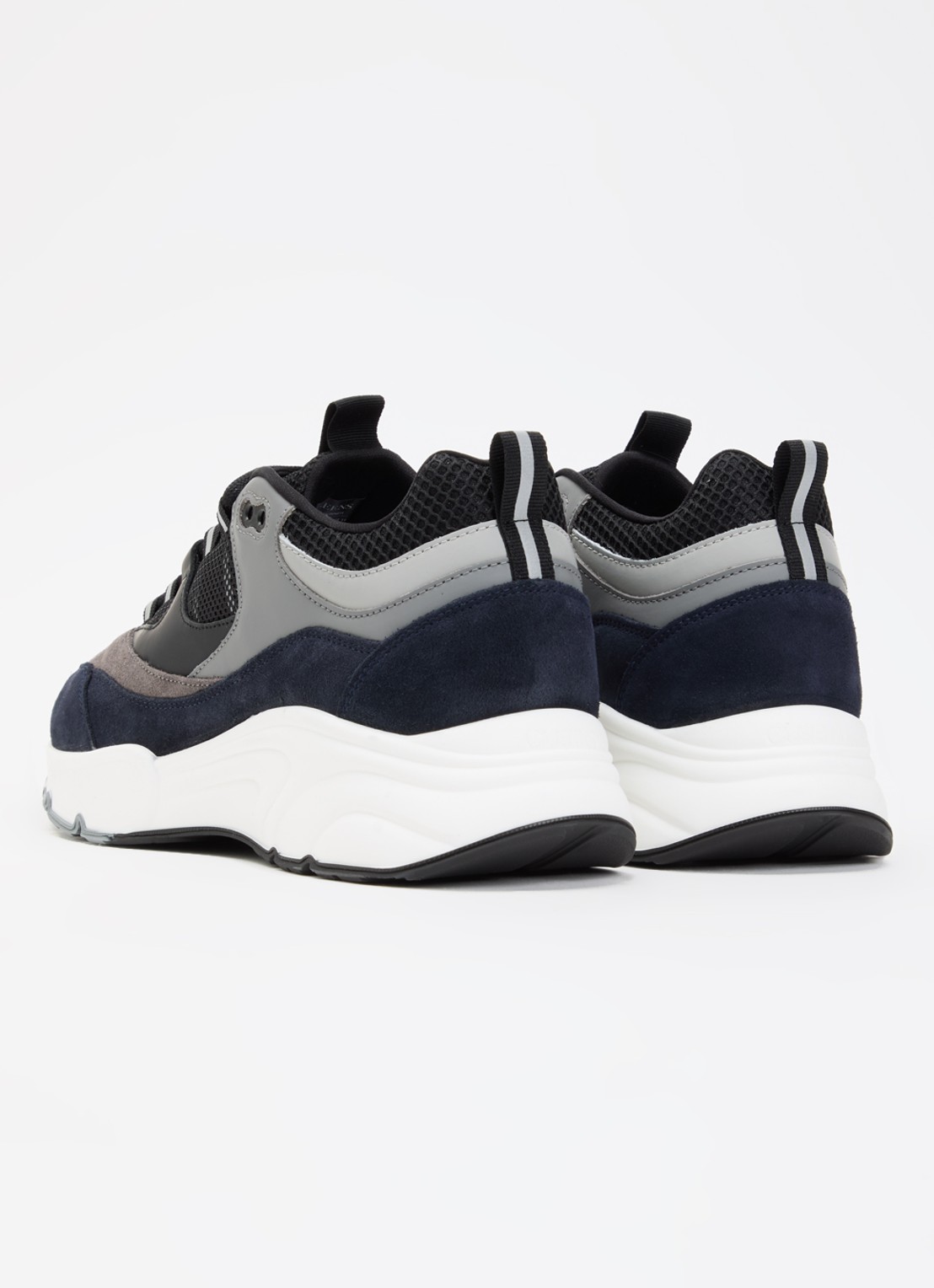 Cleens Aero Runner sneaker met suède details - achterkant 5 donkerblauw