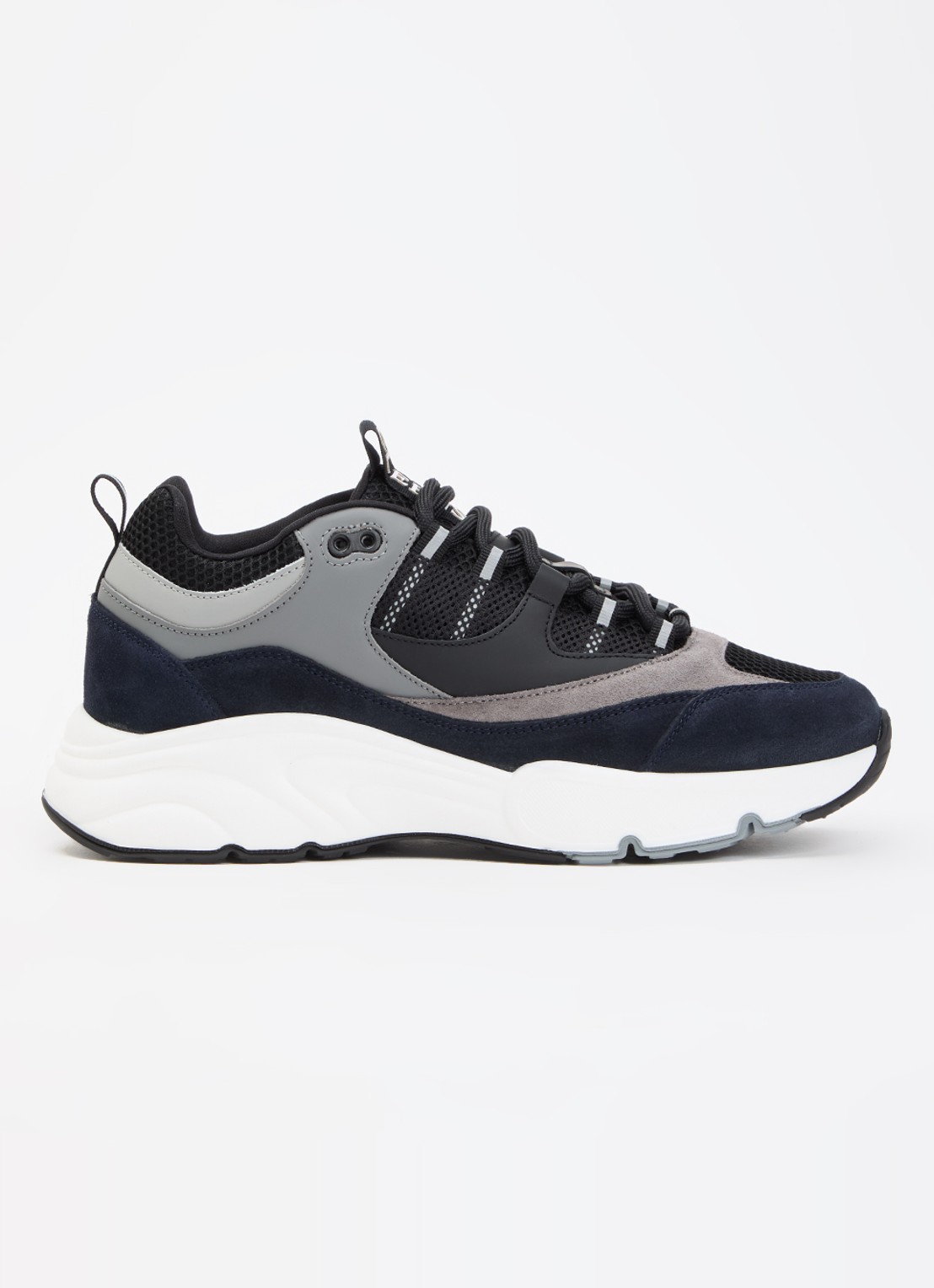 Cleens Aero Runner sneaker met suède details - voorkant 4 donkerblauw