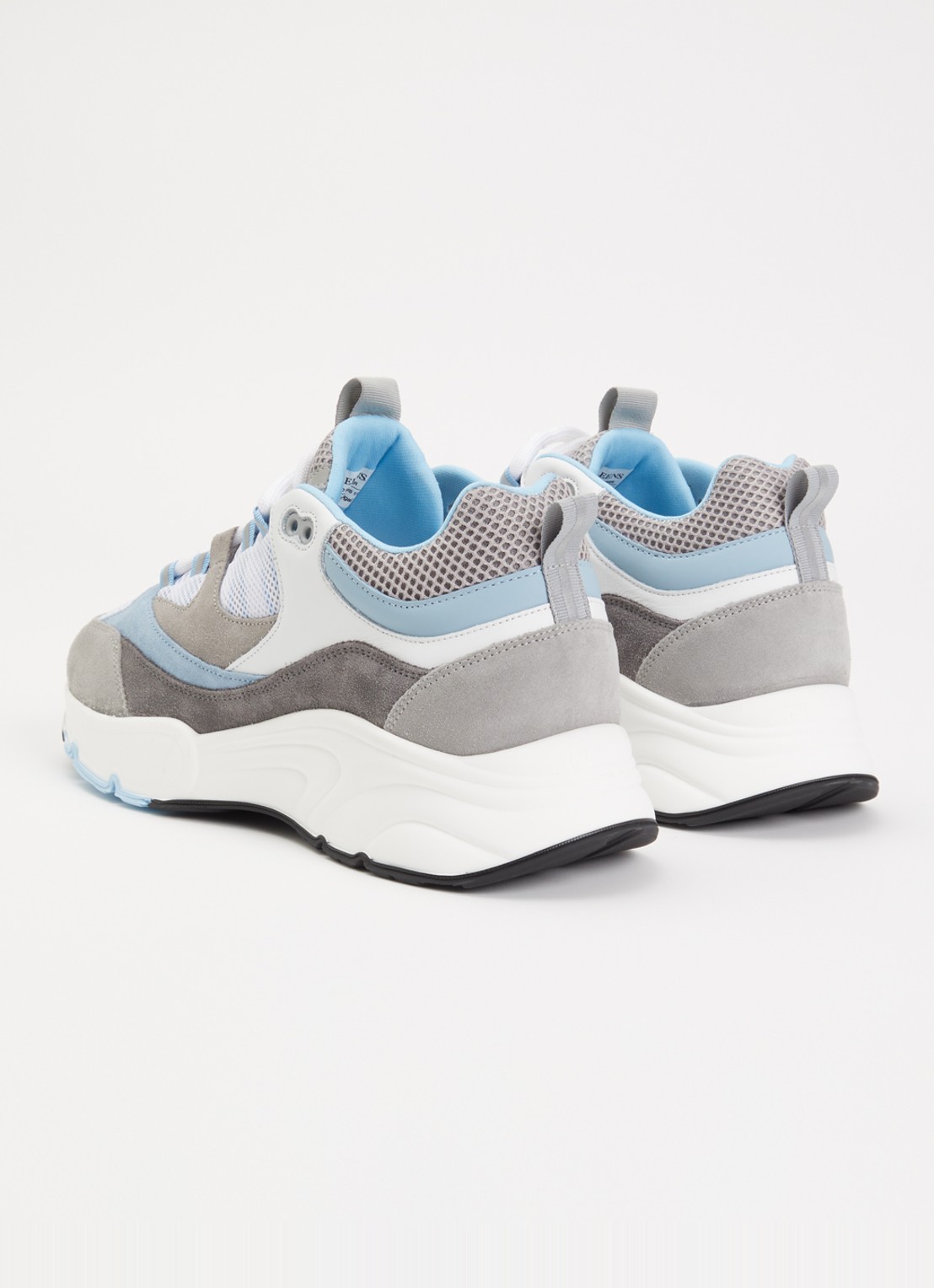 Cleens Aero Runner sneaker met suède details - achterkant 5 grijs