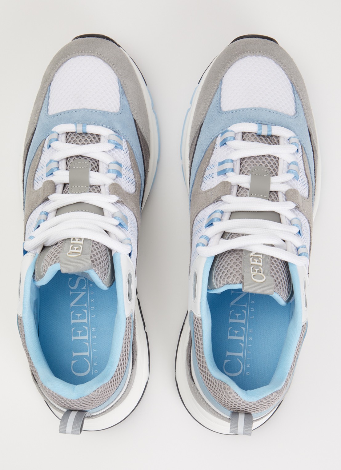 Cleens Aero Runner sneaker met suède details - detail 3 grijs