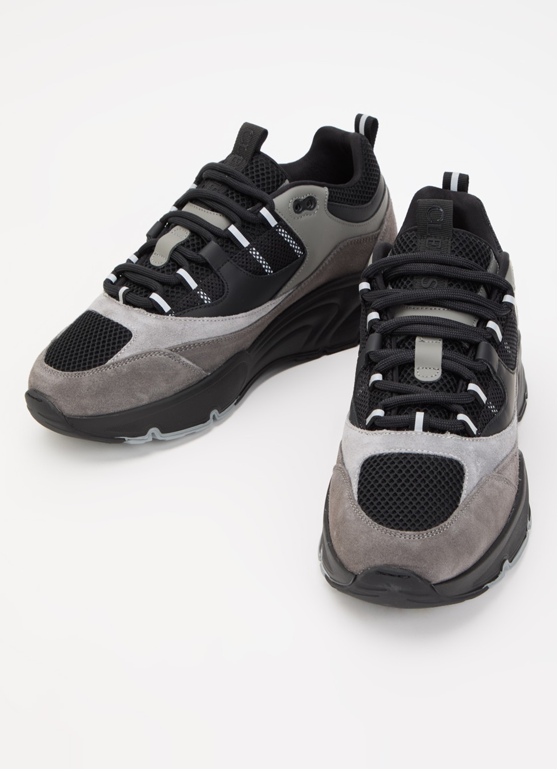 Cleens Aero Runner sneaker van leer met suède details - detail 3 grijs