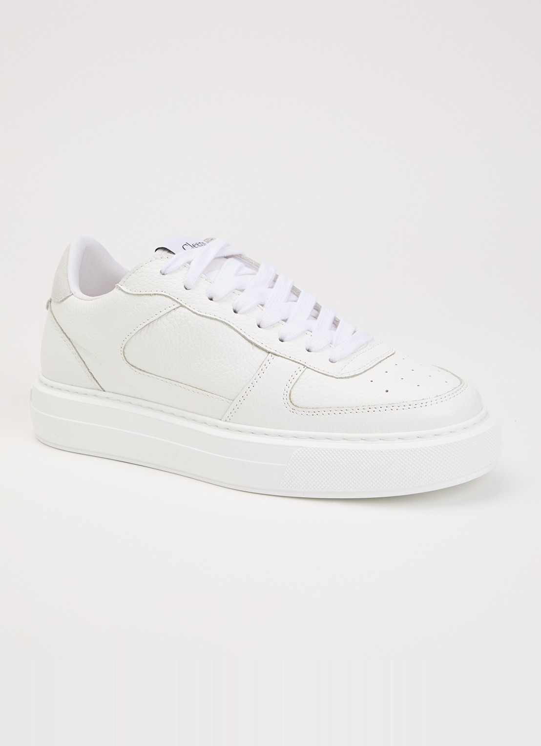 Cleens Court sneaker van leer - voorkant 5 wit