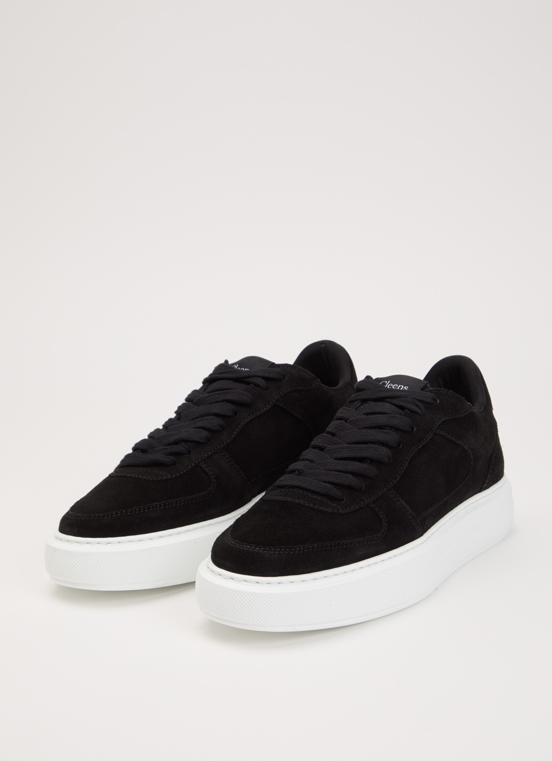 Cleens Court sneaker van suède - detail 2 zwart