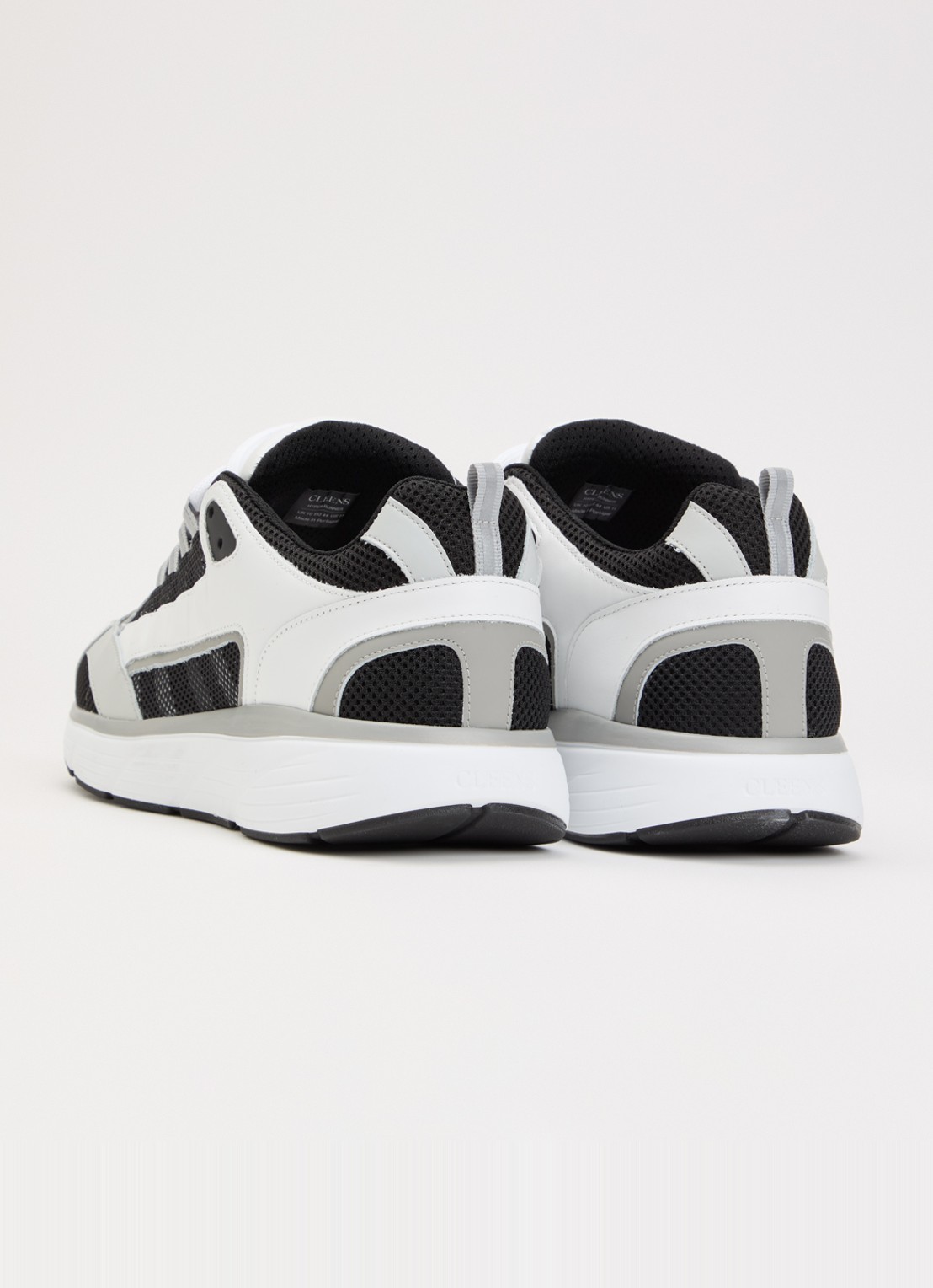 Cleens Hyper Runner sneaker met leren details - achterkant lichtgrijs