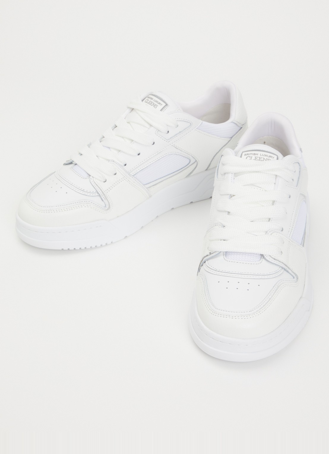 Cleens Lay Up sneaker met leren details - detail 2 wit