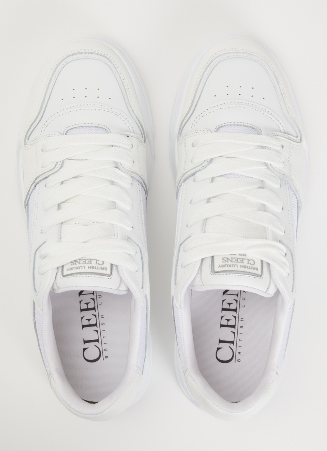 Cleens Lay Up sneaker met leren details - detail 3 wit