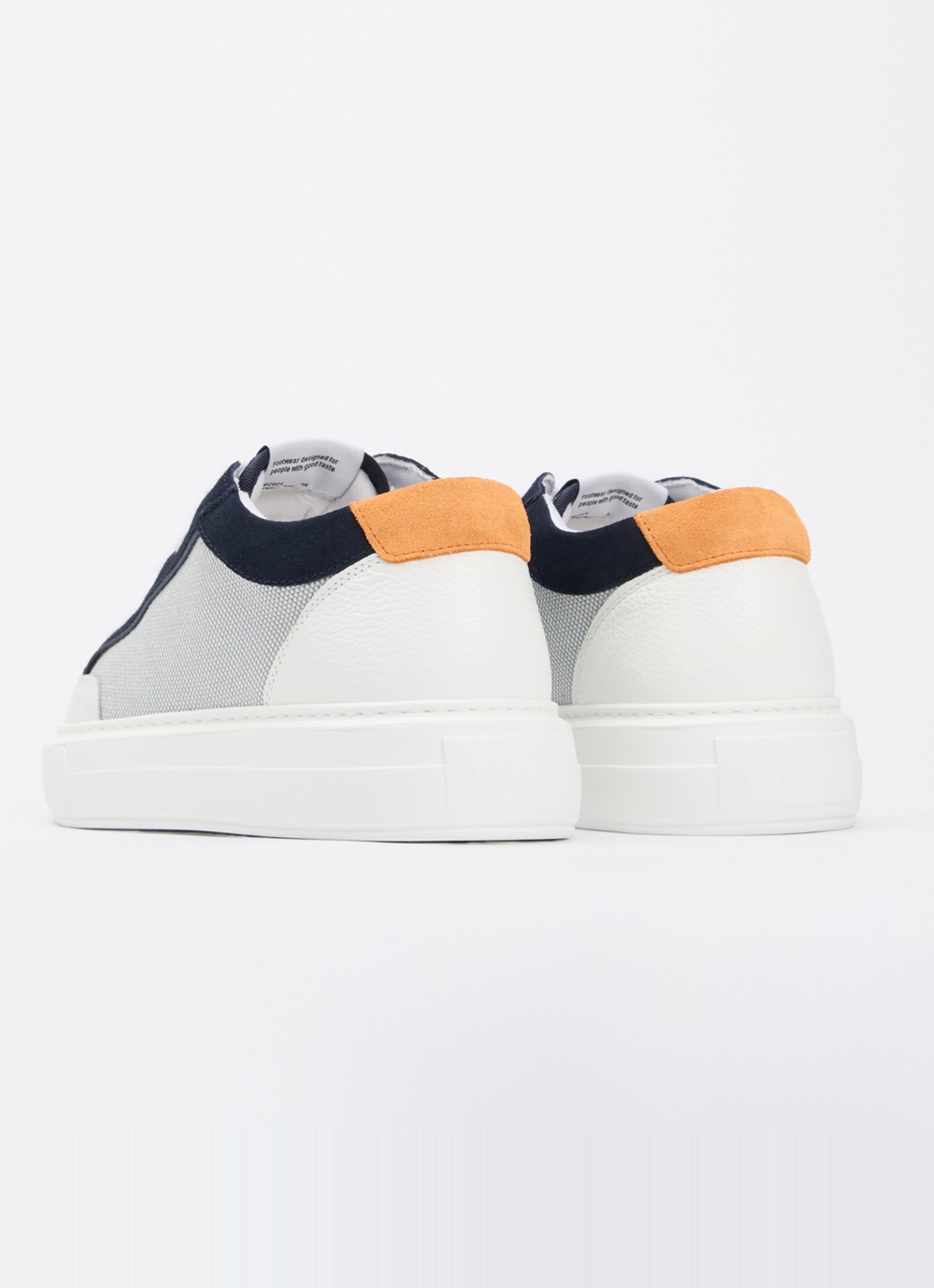 Cleens Luxor sneaker met suède details - achterkant wit