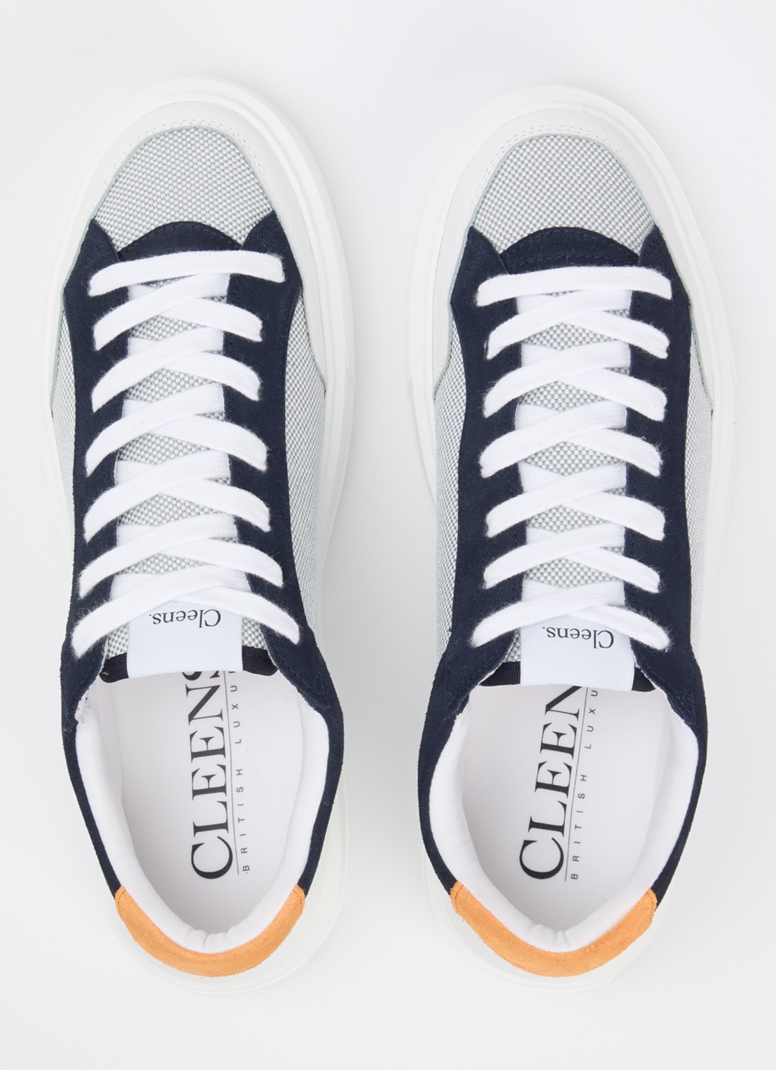 Cleens Luxor sneaker met suède details - detail 4 wit