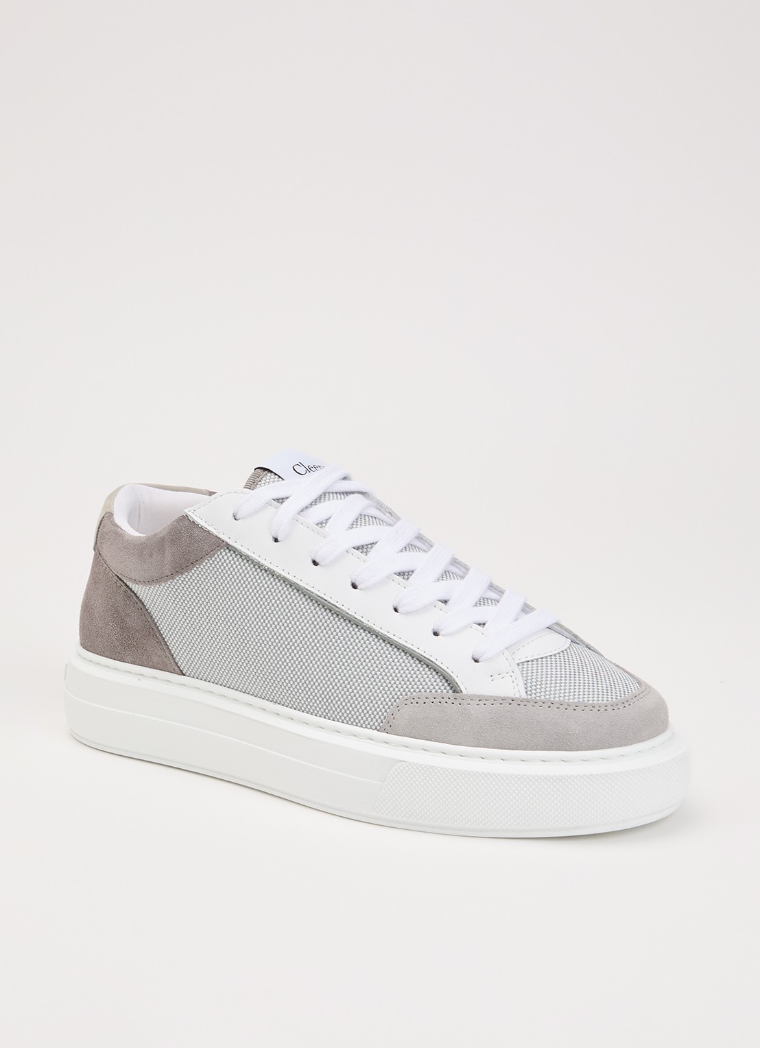 Cleens Luxor sneaker met suède details - voorkant 4 wit