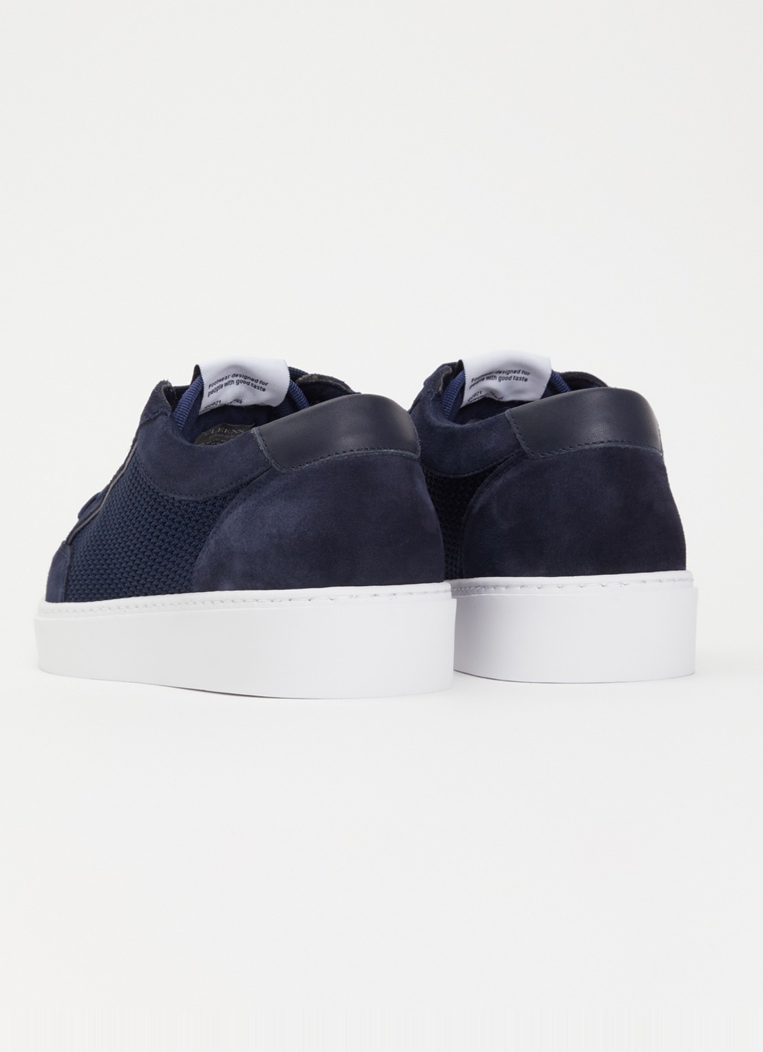 Cleens Luxor sneaker met suède details - achterkant 5 donkerblauw
