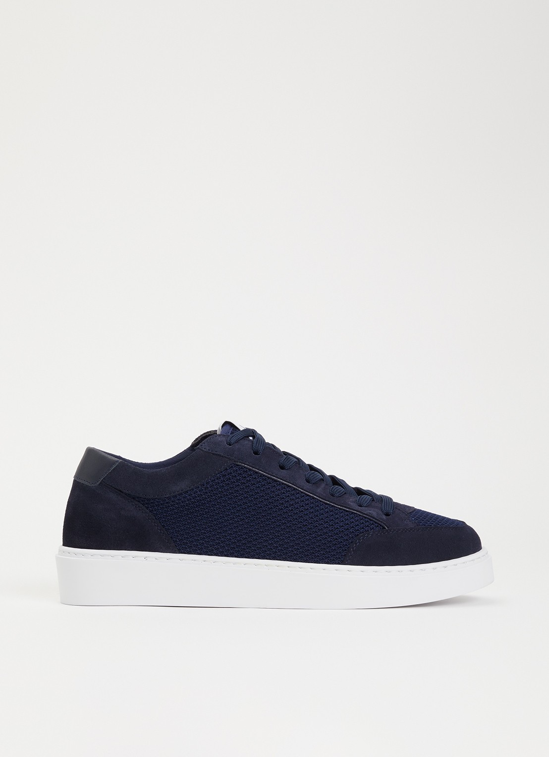 Cleens Luxor sneaker met suède details - voorkant 4 donkerblauw