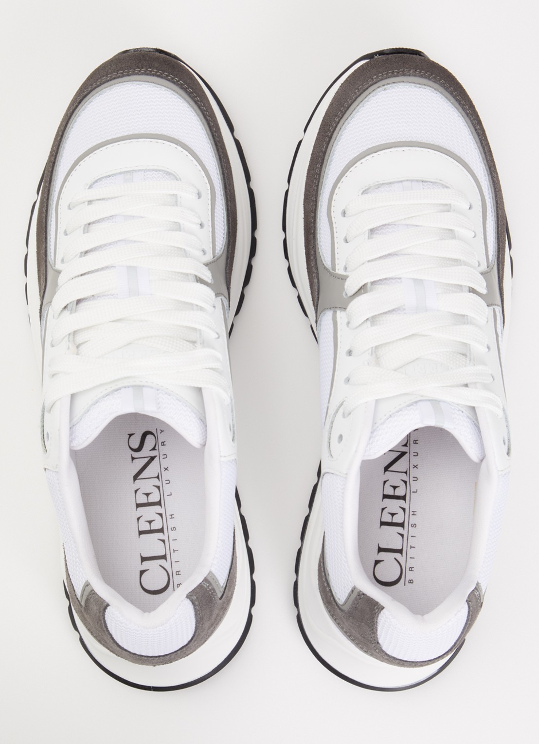 Cleens Onesixty sneaker met suède details - detail 2 grijs
