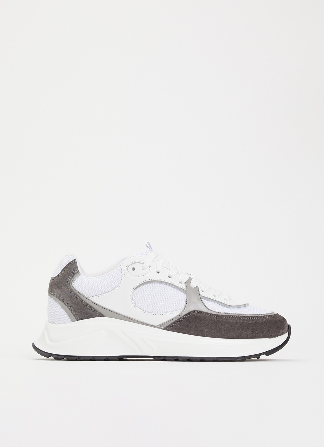 Cleens Onesixty sneaker met suède details - voorkant 4 grijs