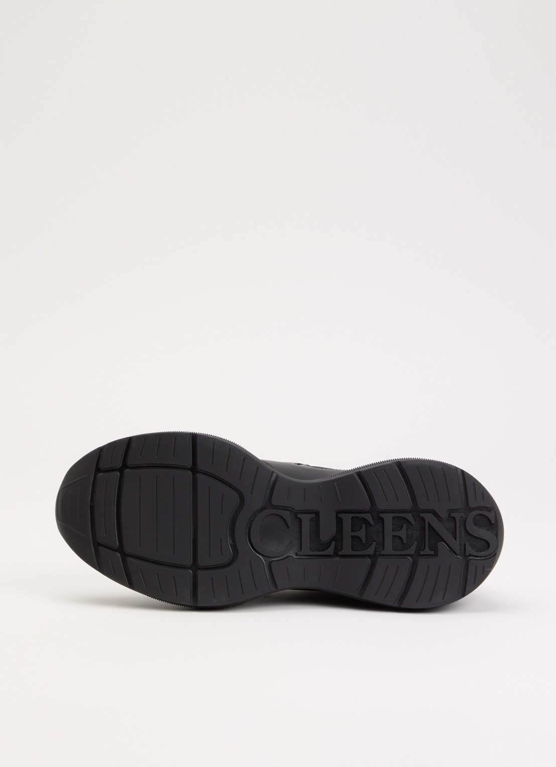 Cleens Podium sneaker van leer met details van mesh - detail 4 zwart