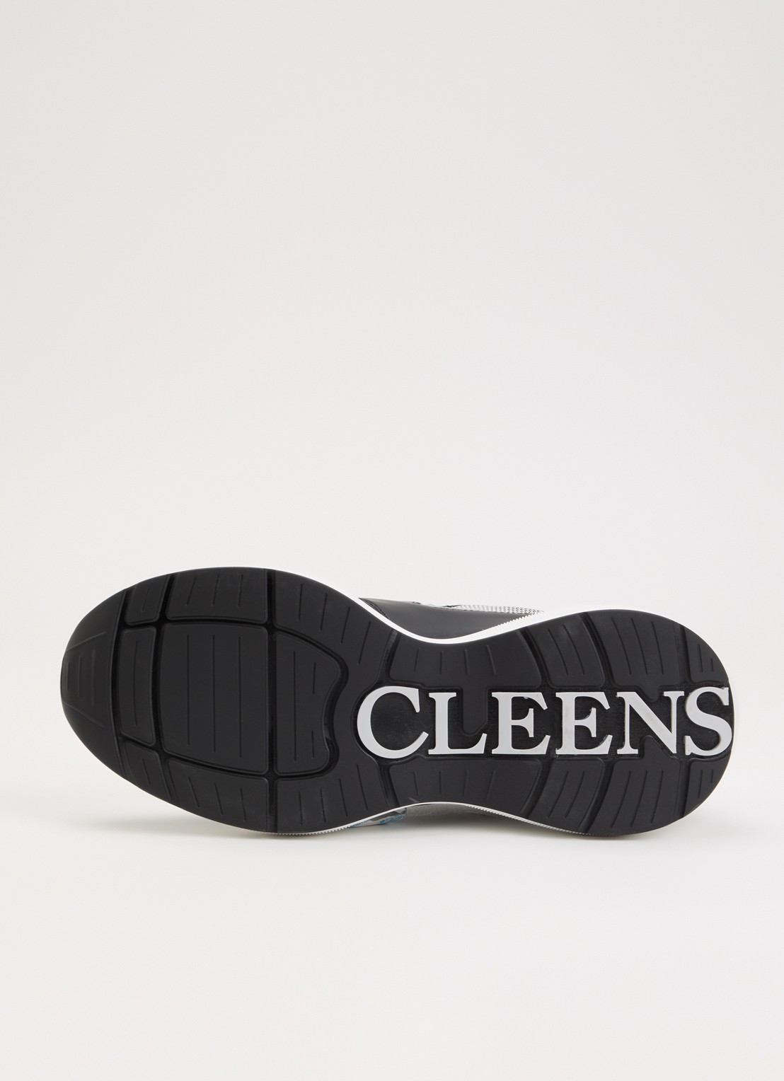Cleens Podium sneaker van leer met details van mesh - detail 5 zwart