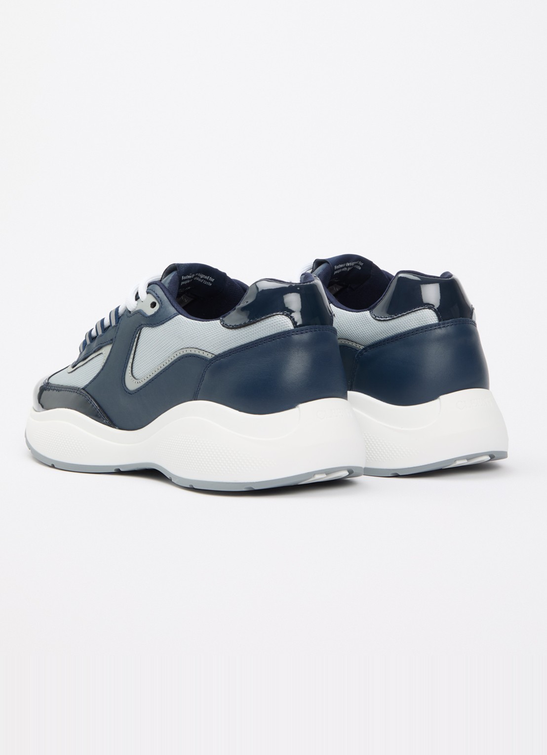 Cleens Podium sneaker van mesh met details van leer - achterkant 2 indigo