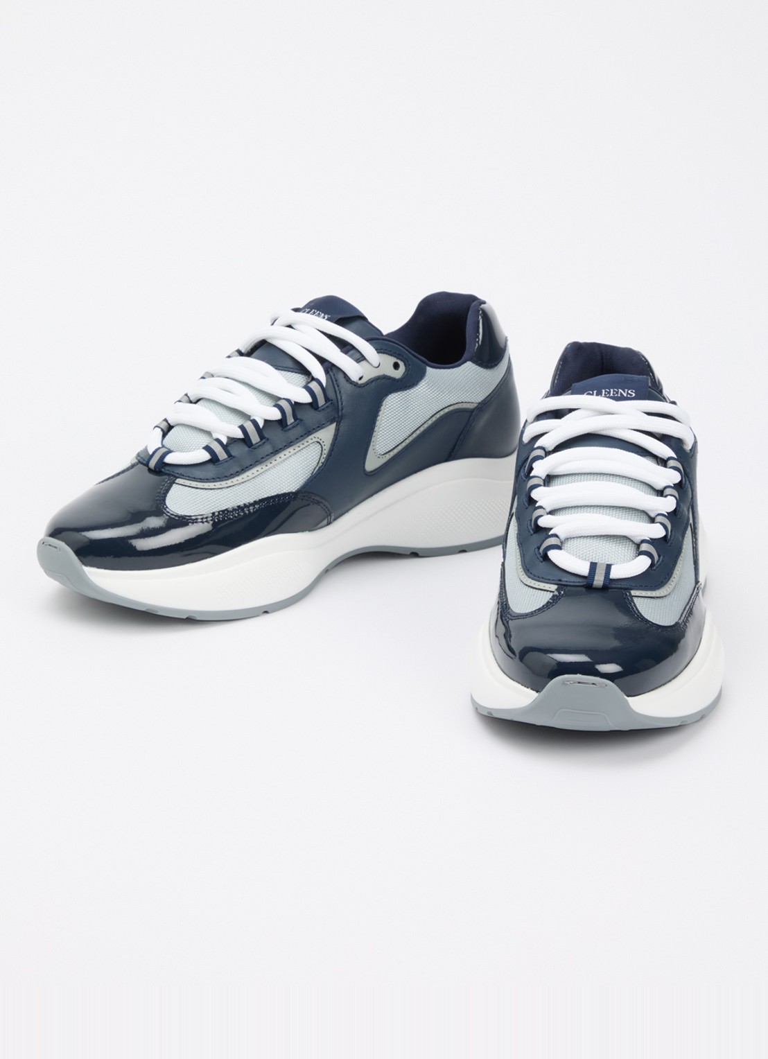 Cleens Podium sneaker van mesh met details van leer - detail 3 indigo