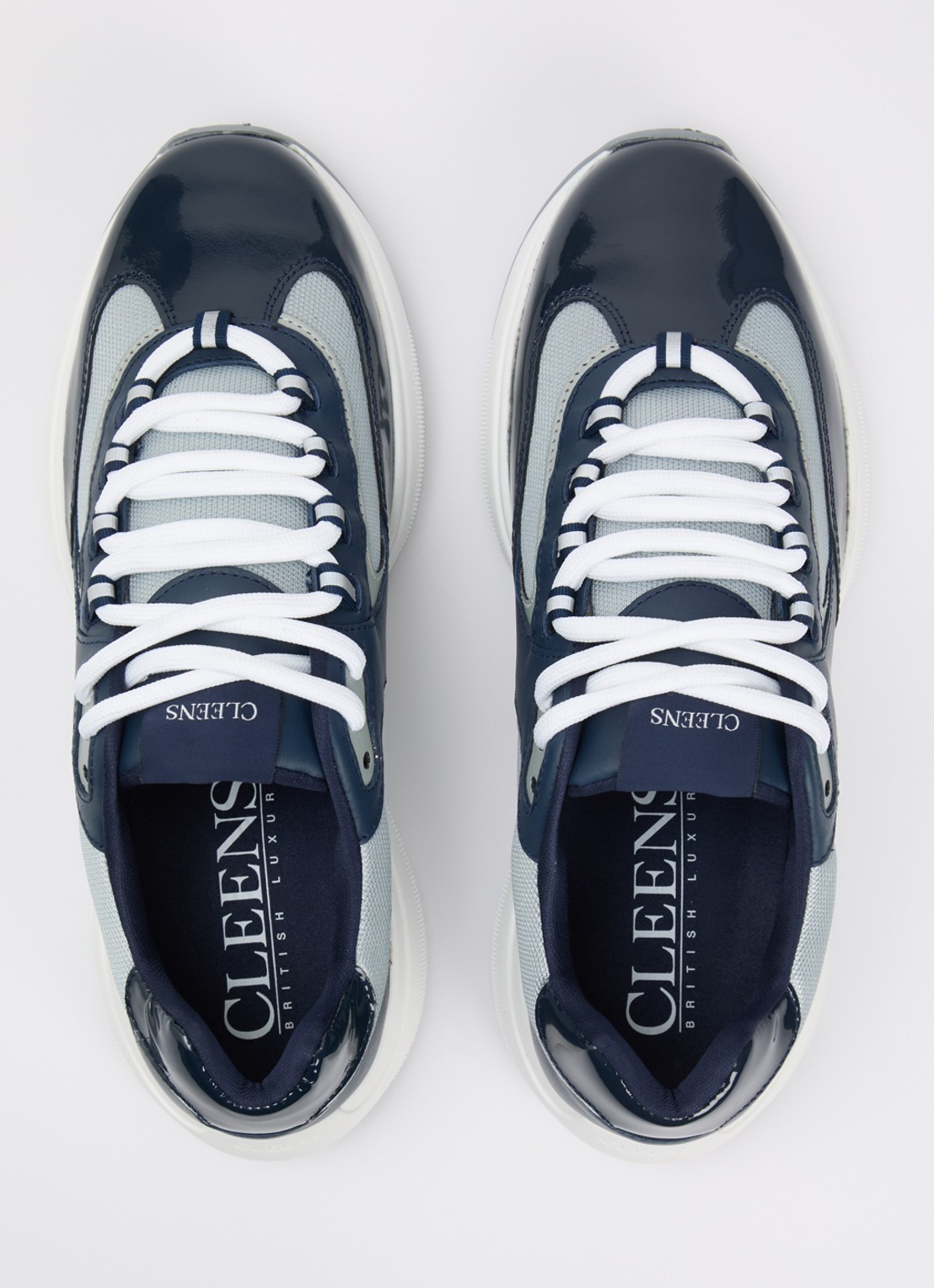 Cleens Podium sneaker van mesh met details van leer - detail 4 indigo