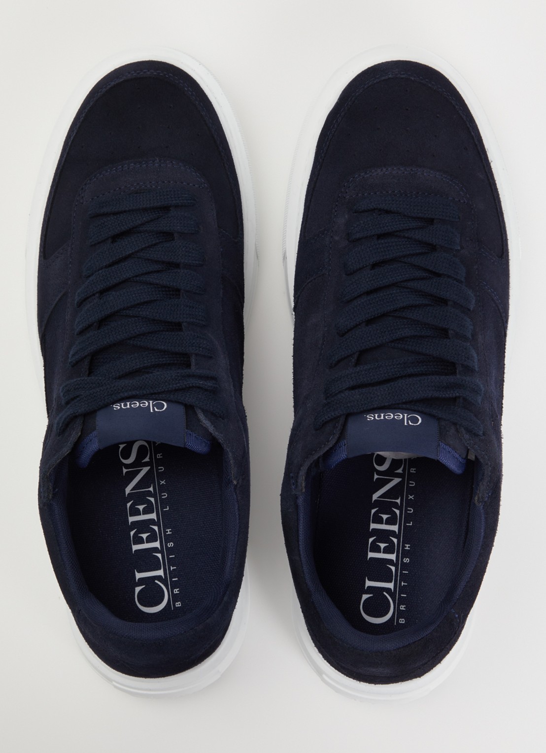 Cleens Sneaker van suède - detail 2 donkerblauw