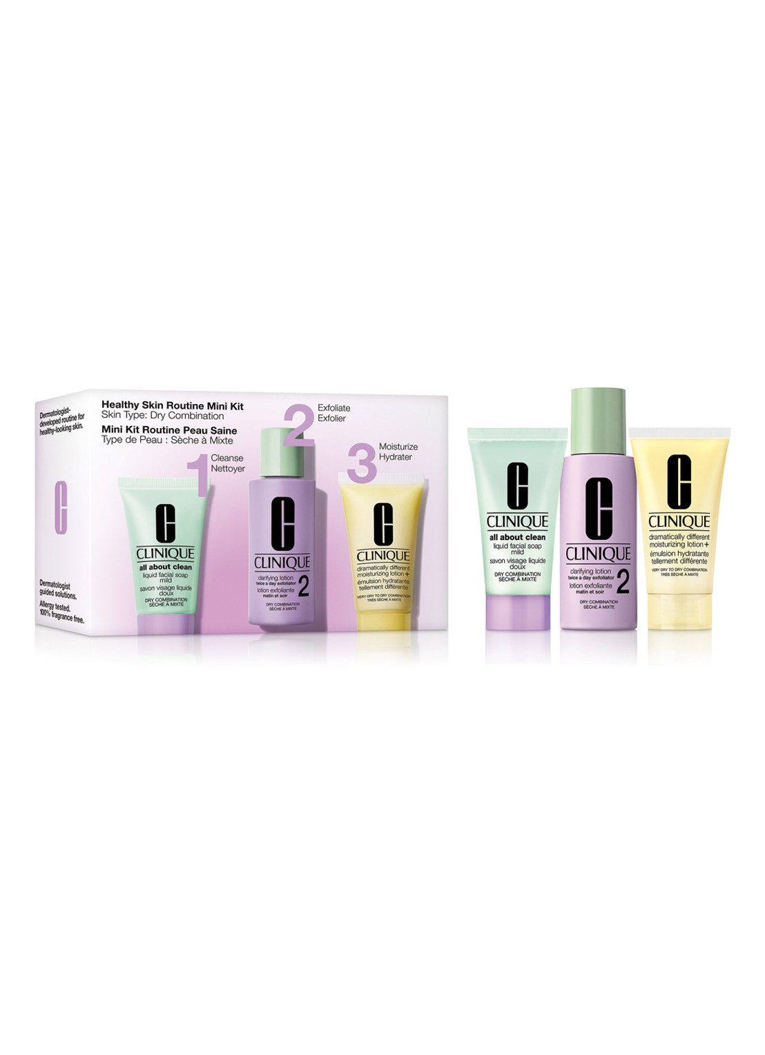 Clinique Healthy Skin Routine Mini Kit Dry Combination - verzorgingsset  - voorkant undefined