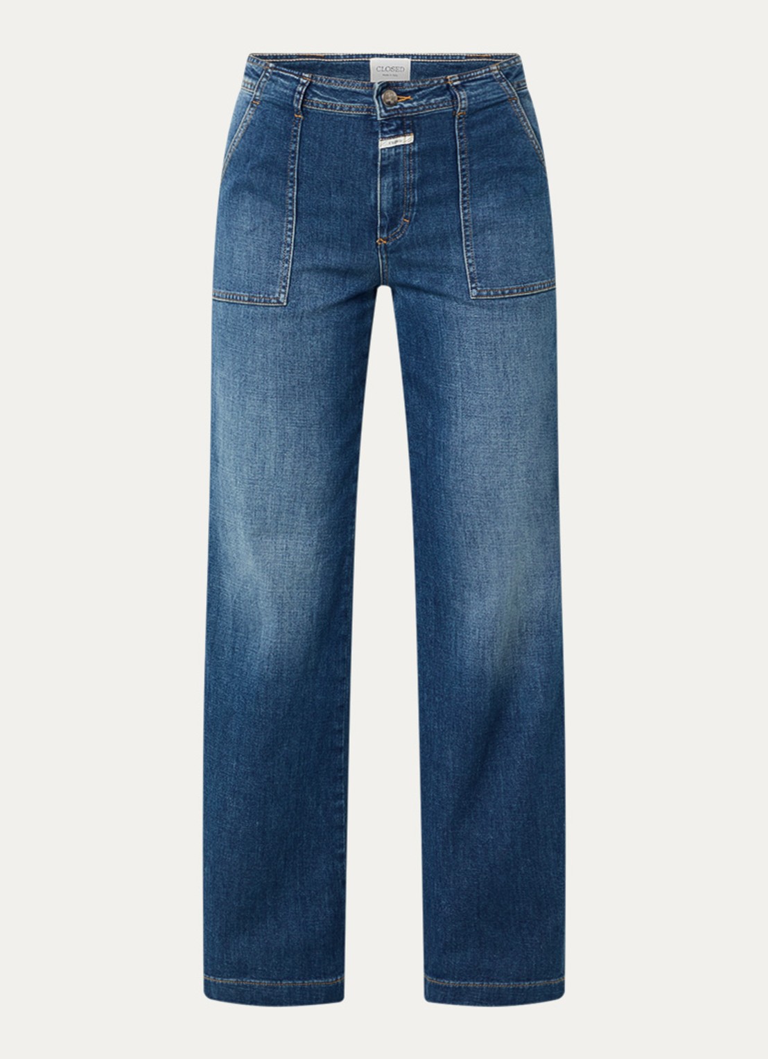 CLOSED Aria high waist wide leg jeans met steekzakken - voorkant 3 indigo