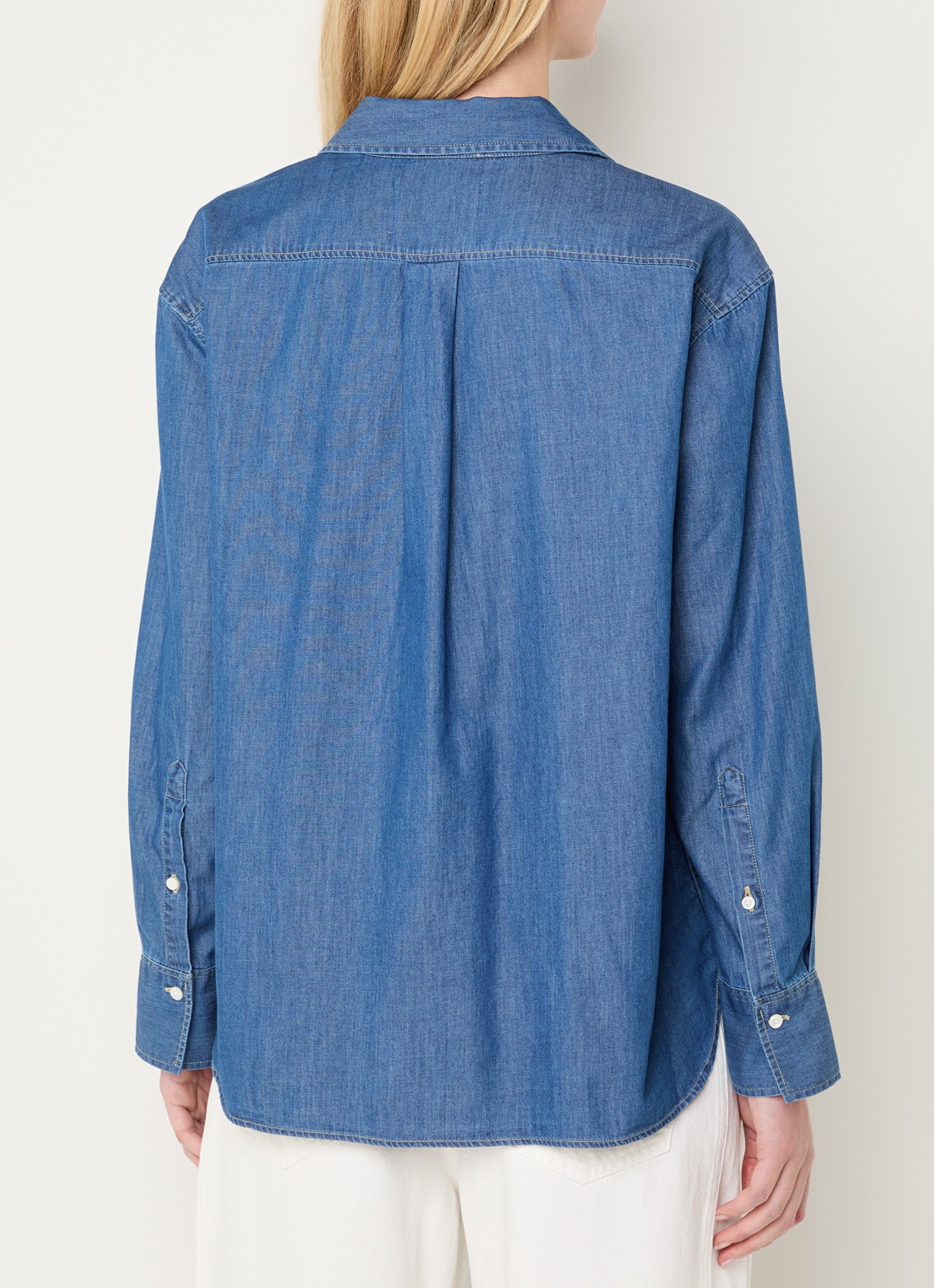 CLOSED Asymmetrische blouse van chambray - achterkant 4 indigo