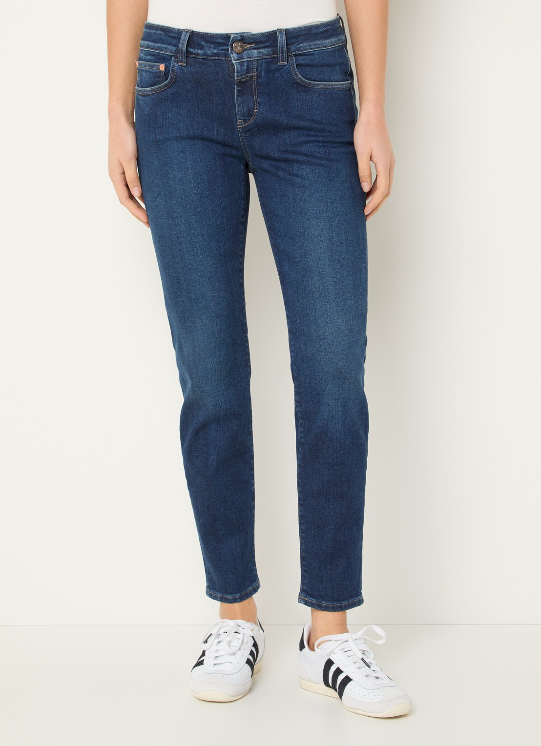CLOSED Baker high waist slim fit jeans met donkere wassing - detail indigo