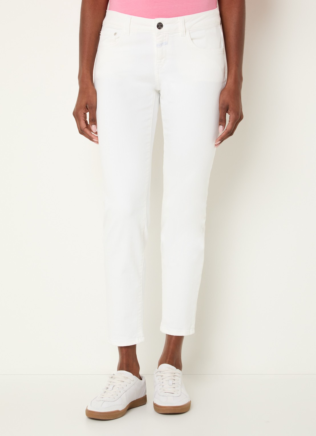 CLOSED Baker low waist slim fit cropped jeans met steekzakken - detail 3 wit