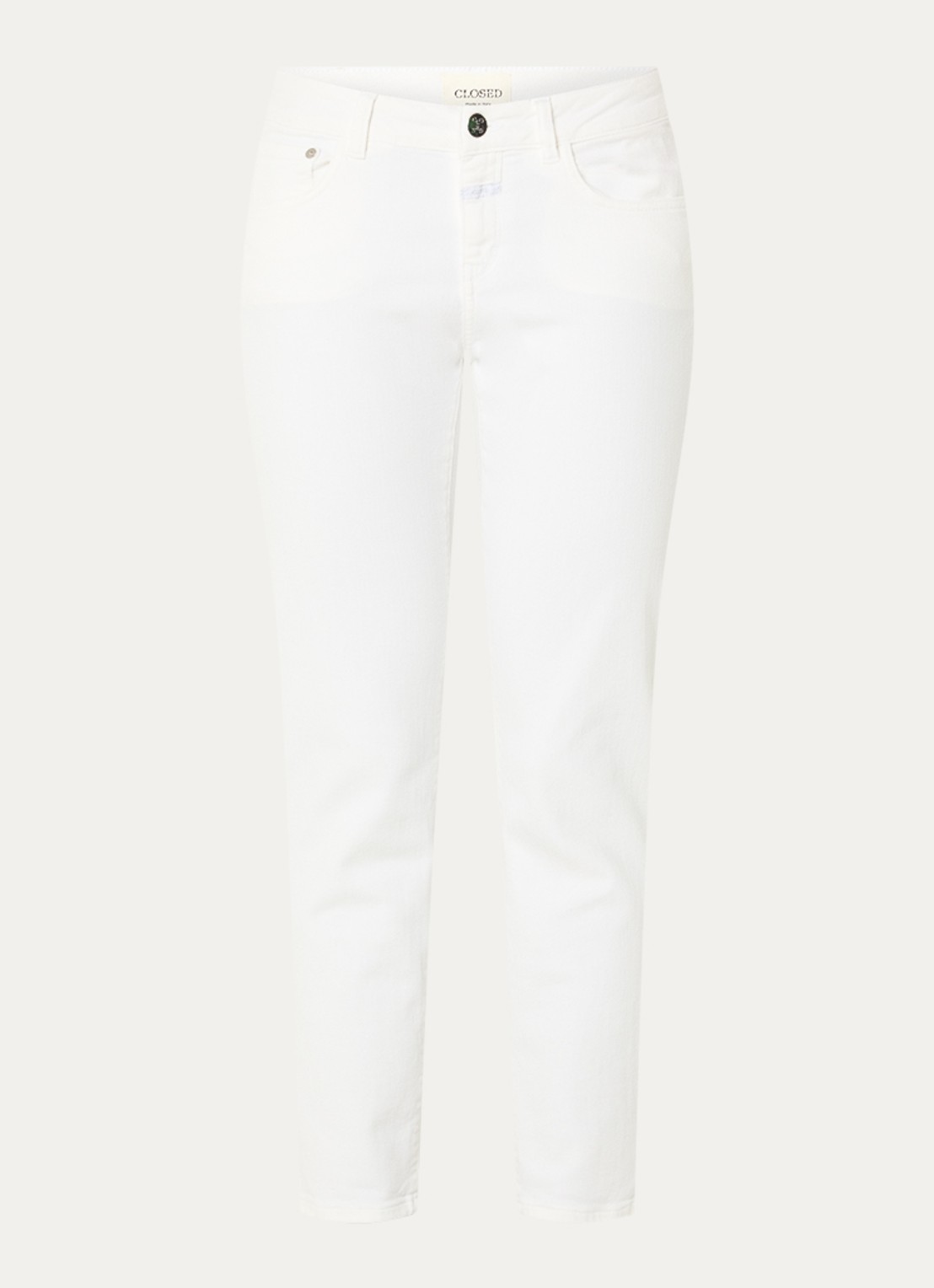 CLOSED Baker low waist slim fit cropped jeans met steekzakken - voorkant wit