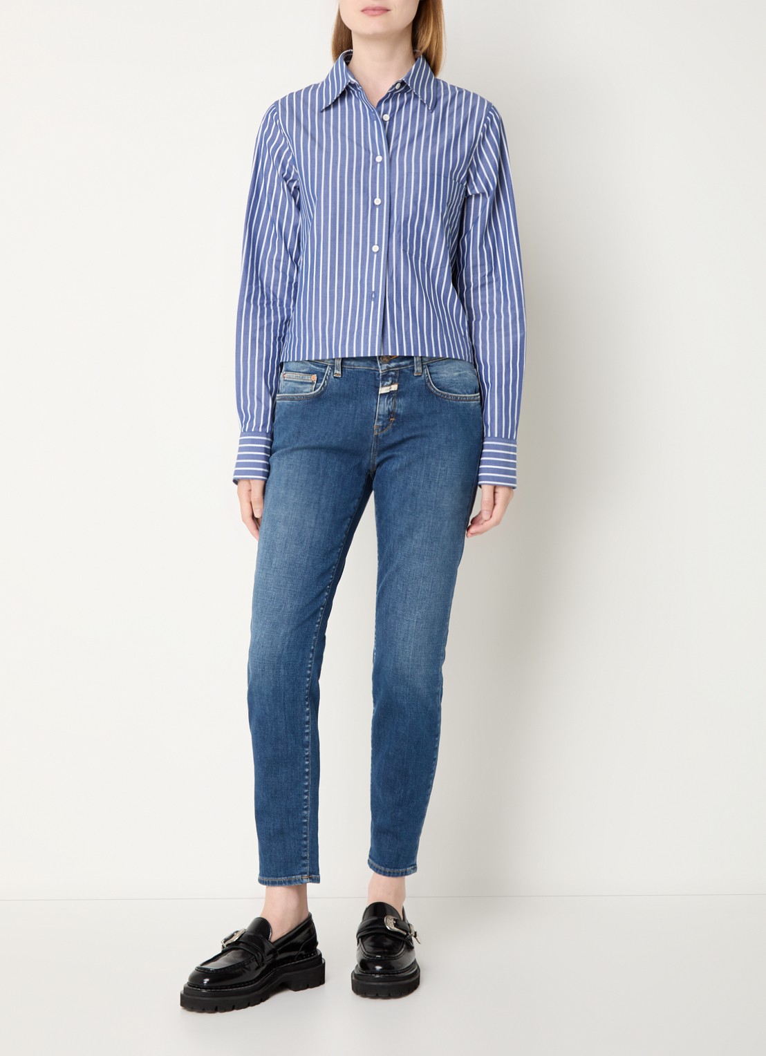 CLOSED Baker mid waist slim fit jeans in  katoenblend - voorkant 5 indigo