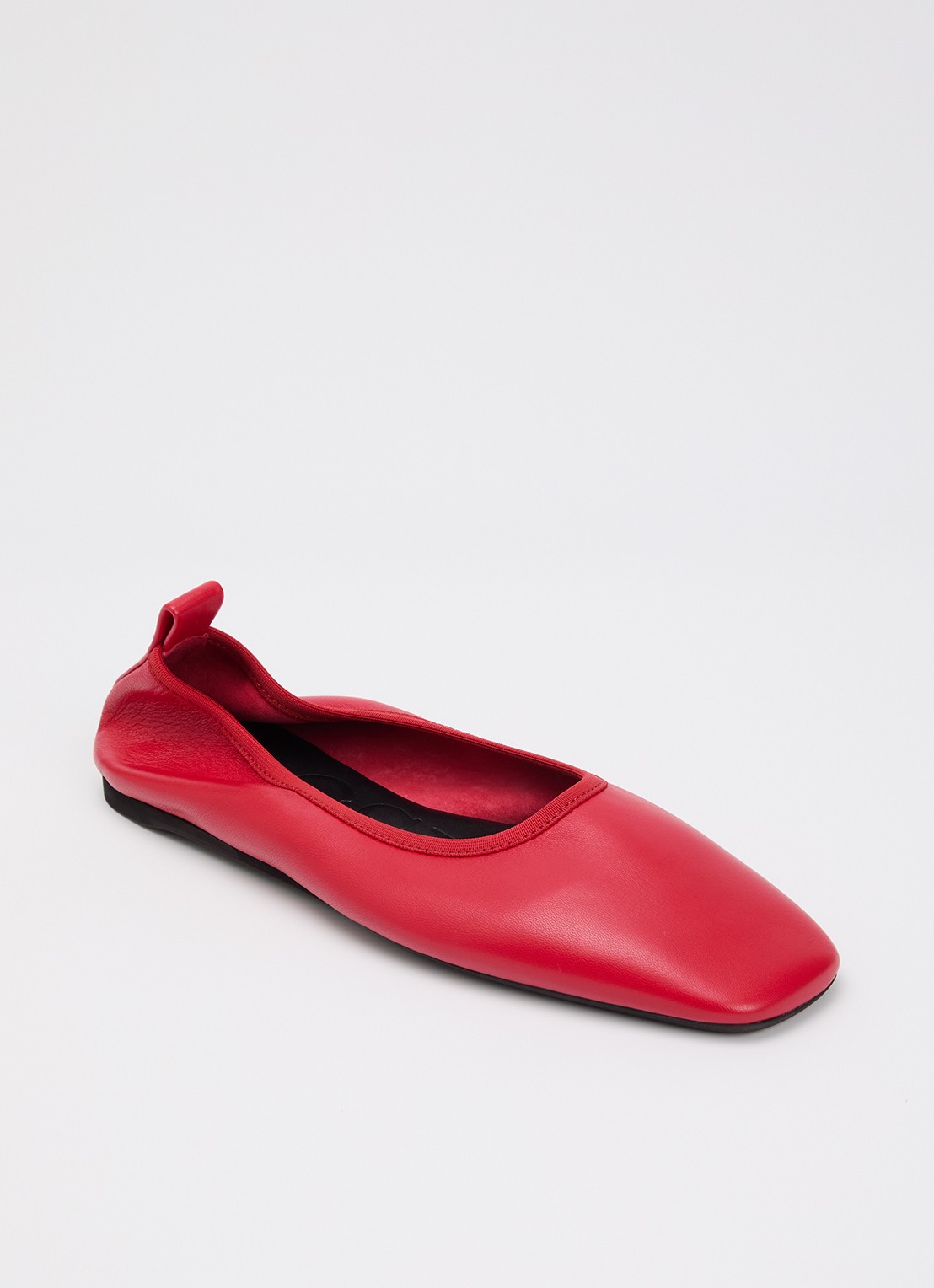 CLOSED Ballerina van leer - voorkant 2 rood