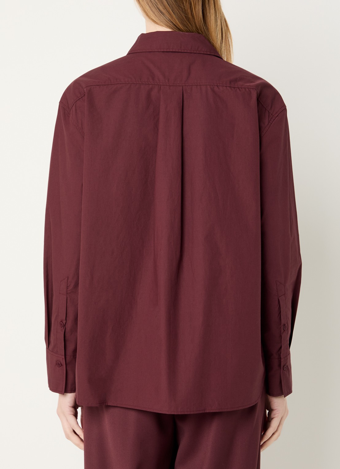 CLOSED Blouse met asymmetrische zoom - achterkant bordeauxrood