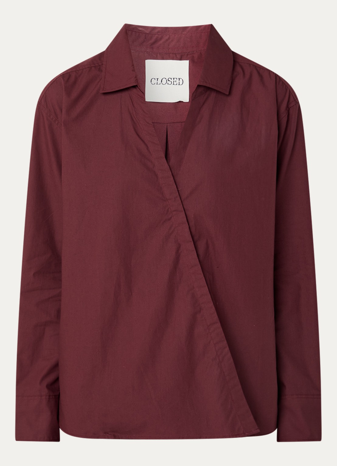 CLOSED Blouse met asymmetrische zoom - voorkant 2 bordeauxrood