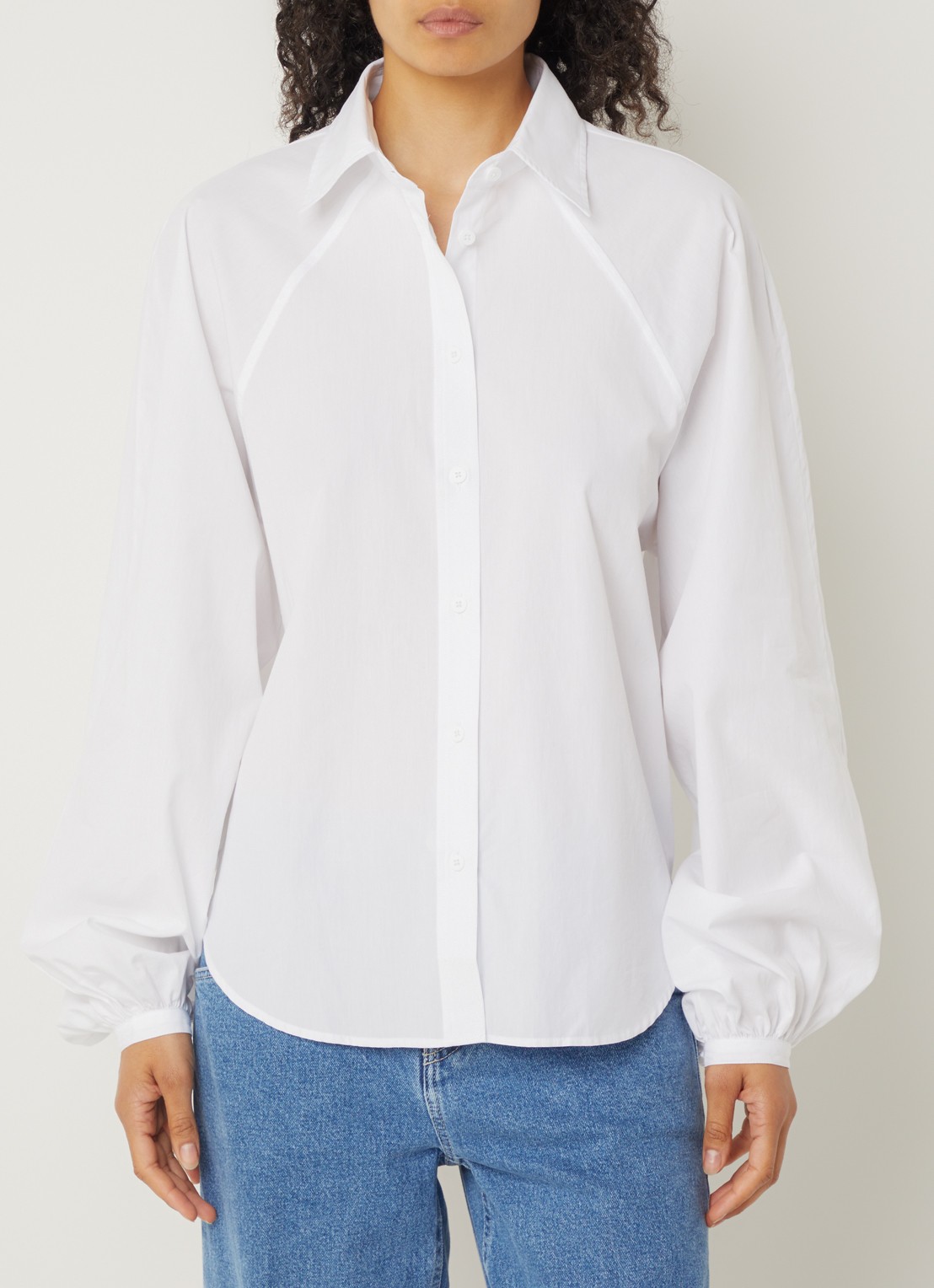 CLOSED Blouse met ballonmouw - detail 4 wit