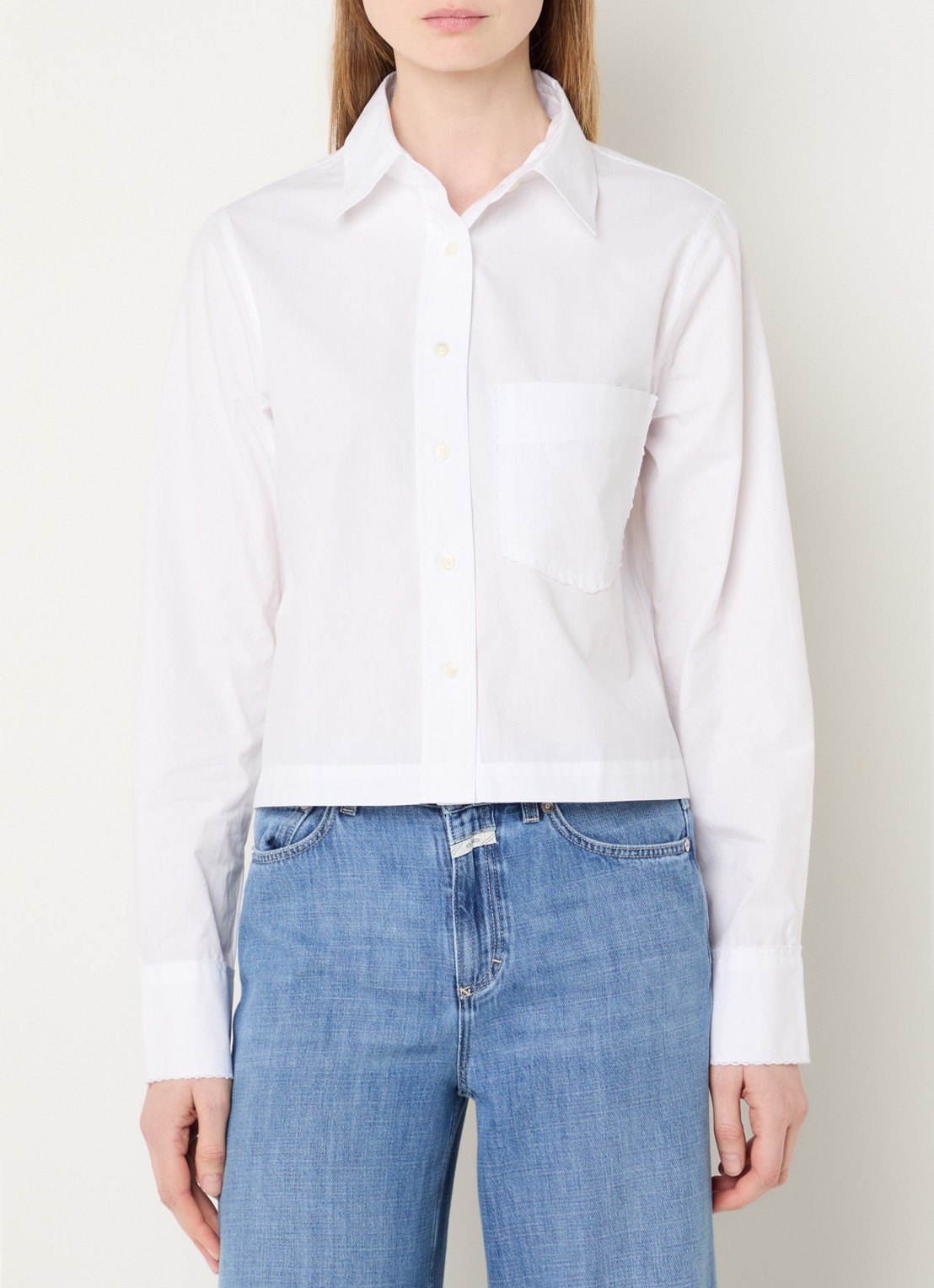CLOSED Blouse met borstzak - detail 4 wit