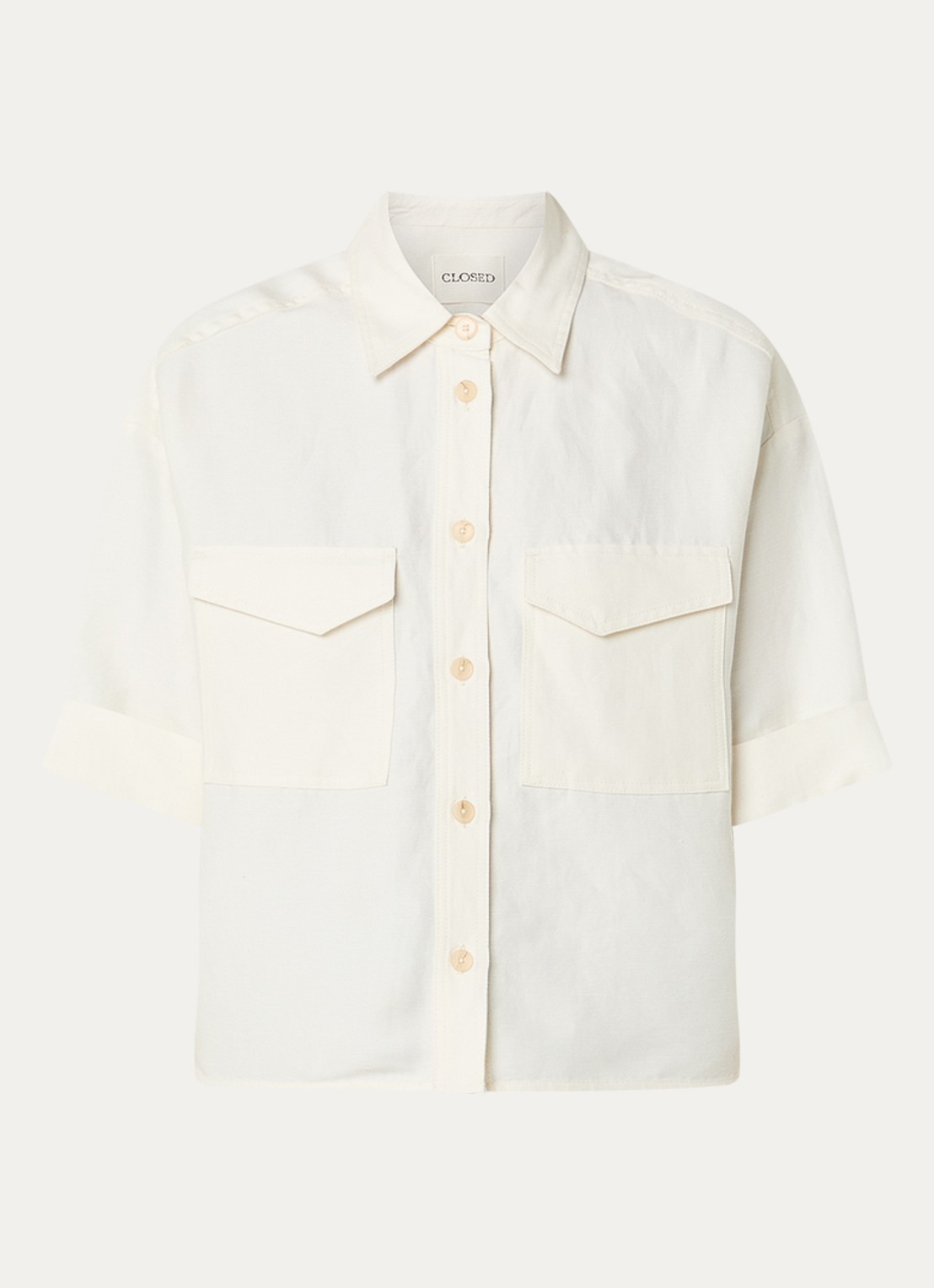 CLOSED Blouse met borstzakken - voorkant 2 creme