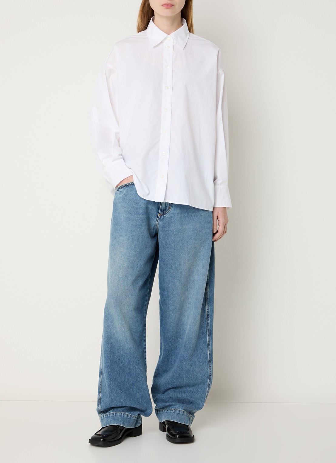 CLOSED Blouse met kraag - voorkant 3 wit