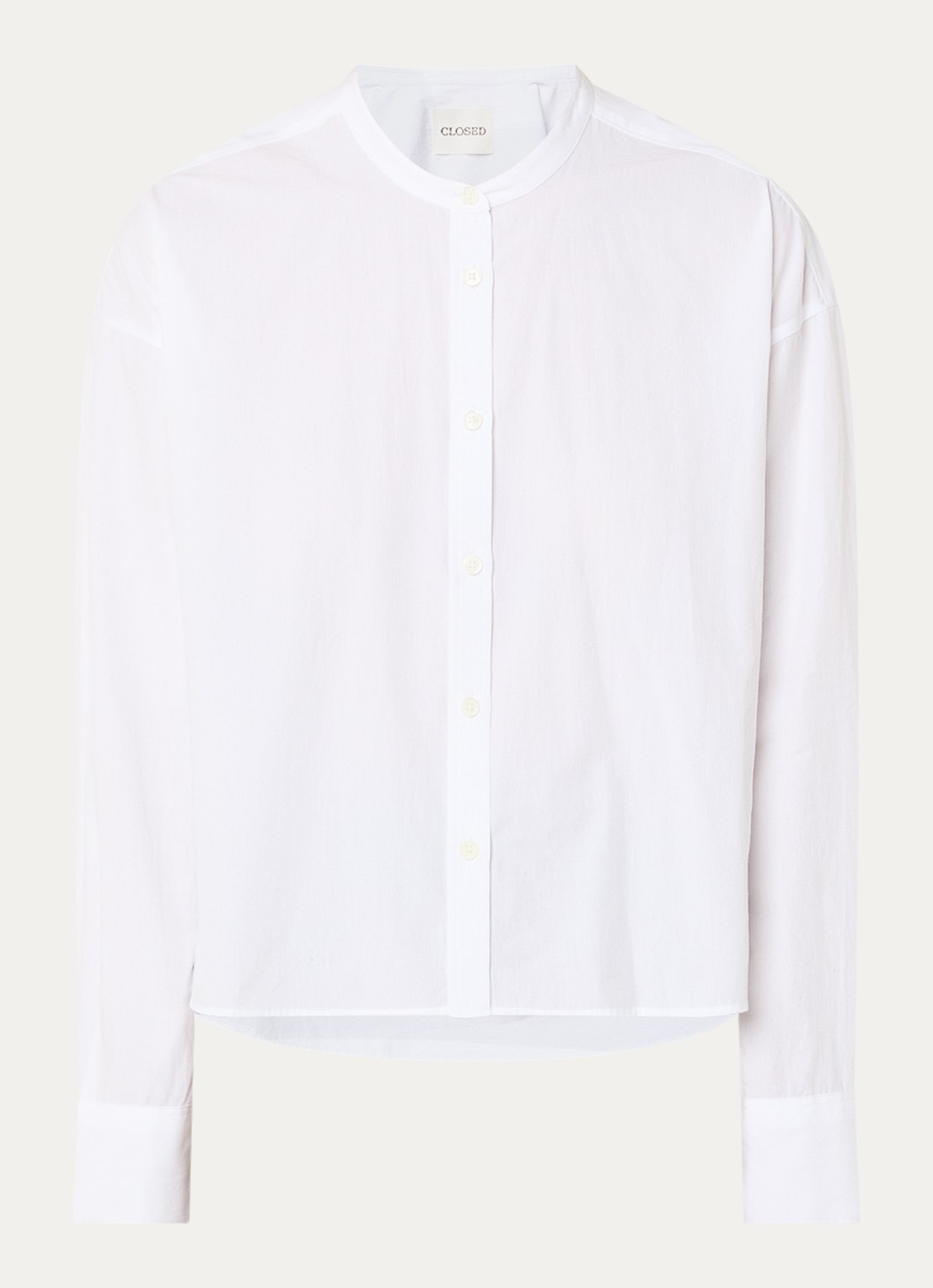 CLOSED Blouse met ronde hals - voorkant 3 wit